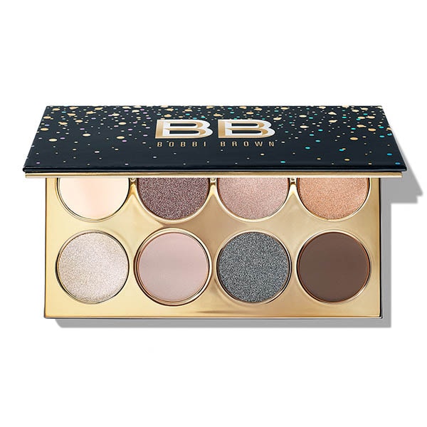 Smokey Crystal Eye Shadow Palette FH18, Ivory Eye Shadow, Sugar Plum Chrome Metal Eye Shadow, Pink Bubbly Sparkle Eye Shadow, Ice Storm Metallic Eye Shadow, Silver Starlight Sparkle Eye Shadow, Pale Rose Eye Shadow, Black Diamond Chrome Metal Eye Shadow, Hot Chestnut Eye Shadow, 5.197in x 2.913in x 0.522in